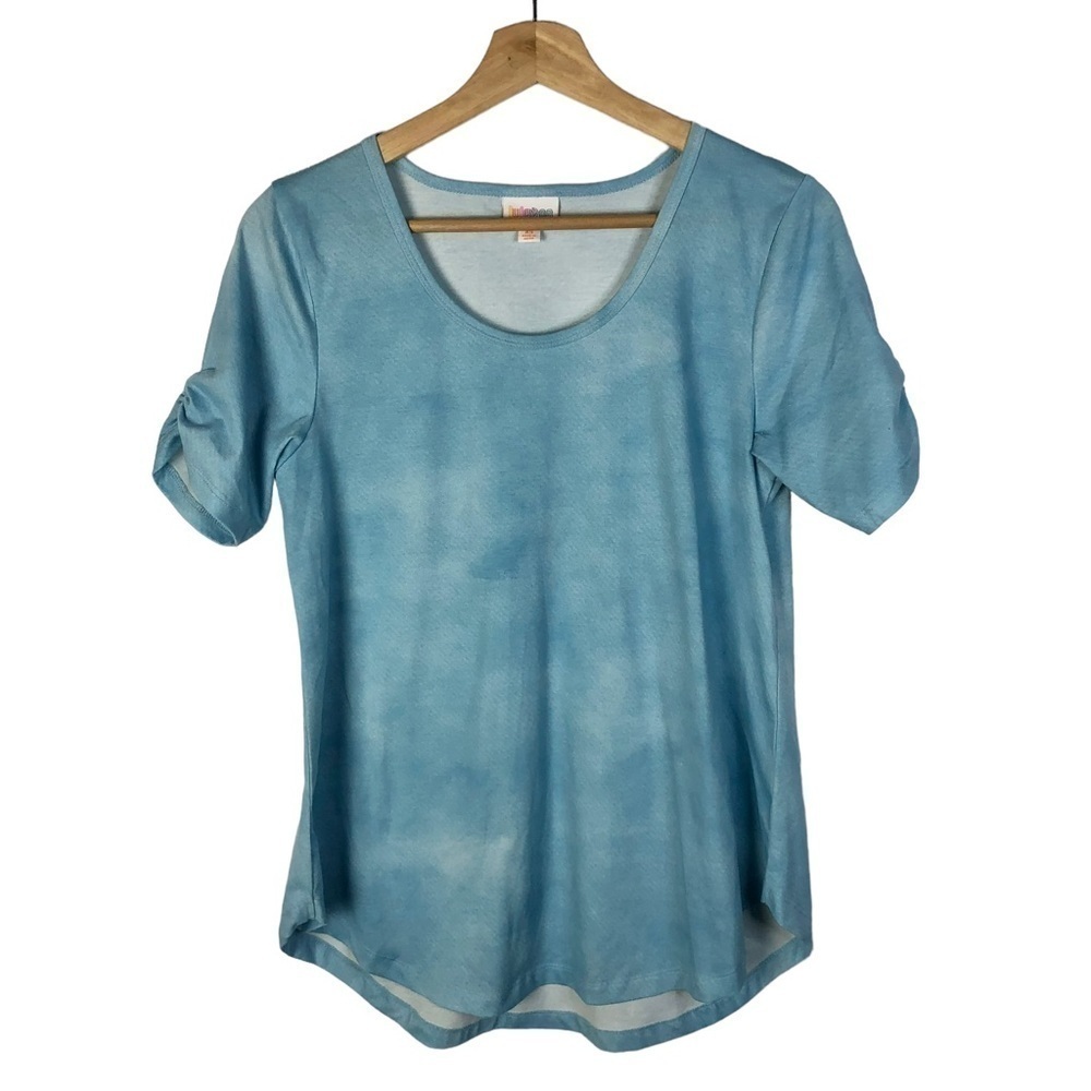 Lularoe Blue Cloud Print Short Sleeve T-Shirt XS